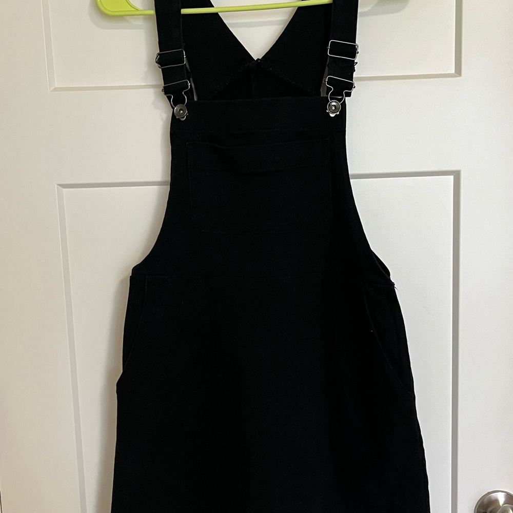 Black overall dress